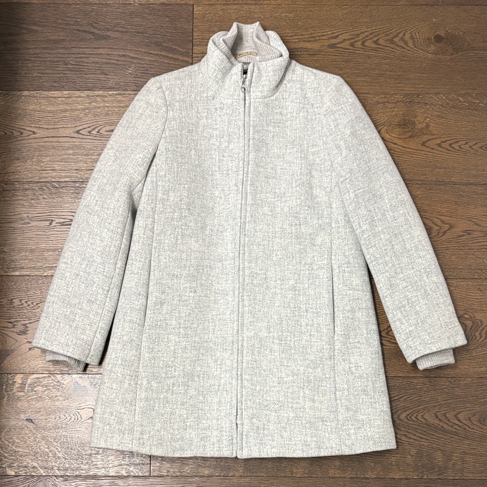 J. Crew Light Gray Zip-Front Trench Coat